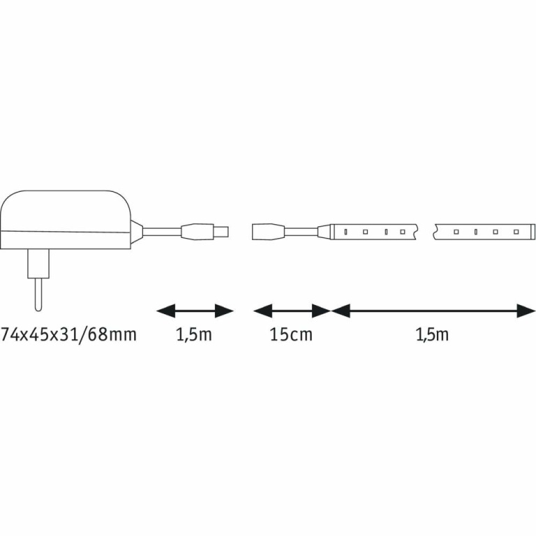 Paulmann SimpLED Strip Set 1,5m 5W Warmweiß beschichtet