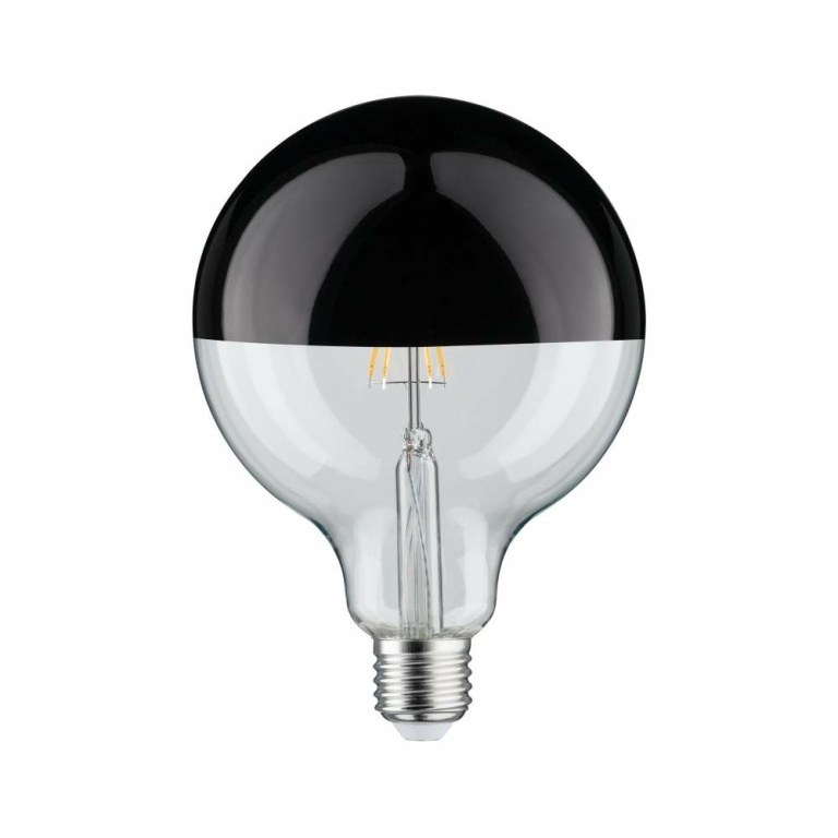 Paulmann LED Globe 6,5 Watt E27 Kopfspiegel Schwarzchrom Warmweiß dimmbar