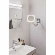 HomeSpa LED Kosmetikspiegel Jora mit 3-fach Vergrößerung IP44 Chrom/Weiß/Spiegel 3,3W Tunable White 2.700K