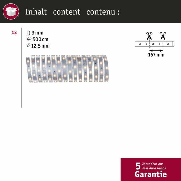 Paulmann MaxLED 250 Strip unbeschichtet 5m Warmweiß