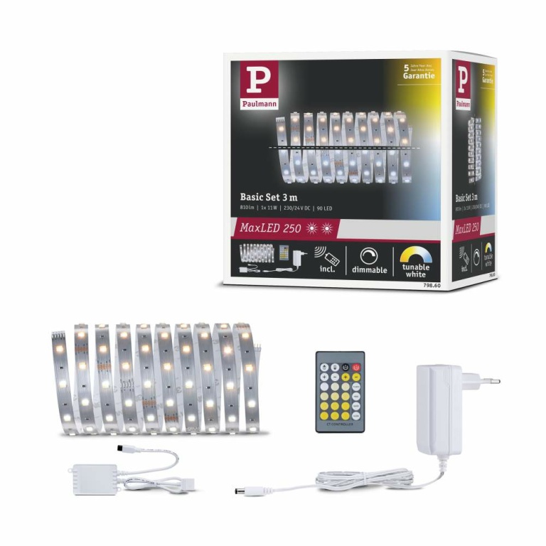 Paulmann MaxLED 250 Basisset unbeschichtet 3m TunableWhite