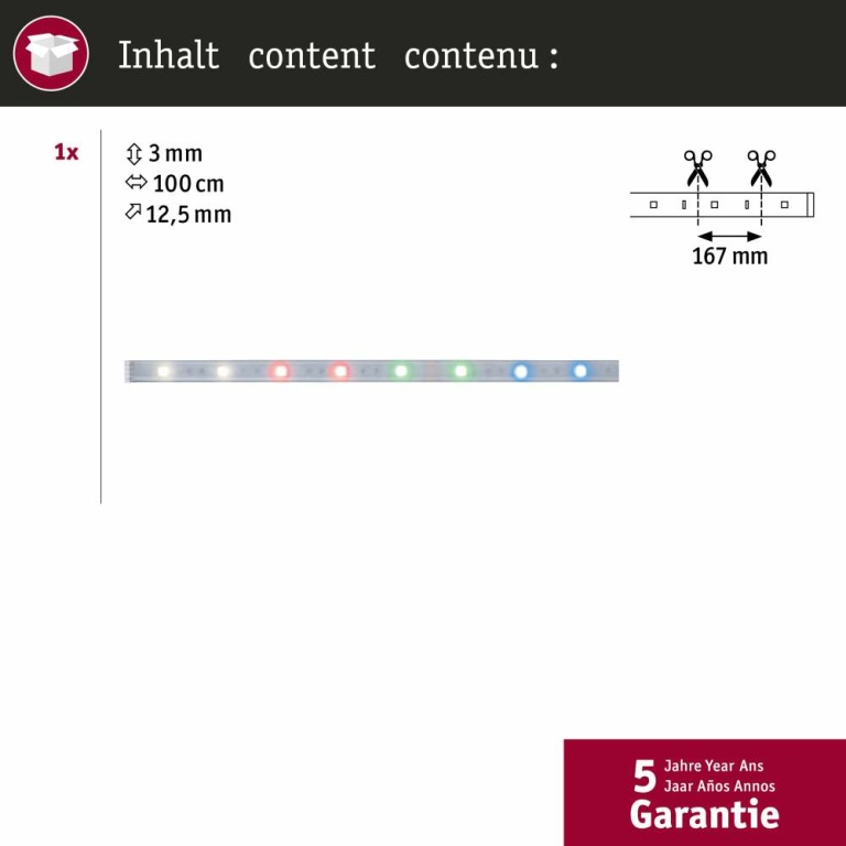 Paulmann MaxLED 250 Strip beschichtet 1m IP44 RGBW Protect Cover