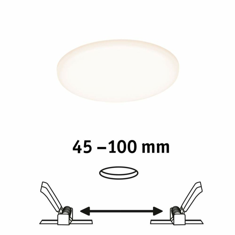 Paulmann LED Einbaupanel Veluna VariFit IP44 rund 125 8,5W 3.000K Satin