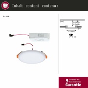 LED Einbaupanel Veluna VariFit IP44 rund 125 8,5W 3.000K Satin