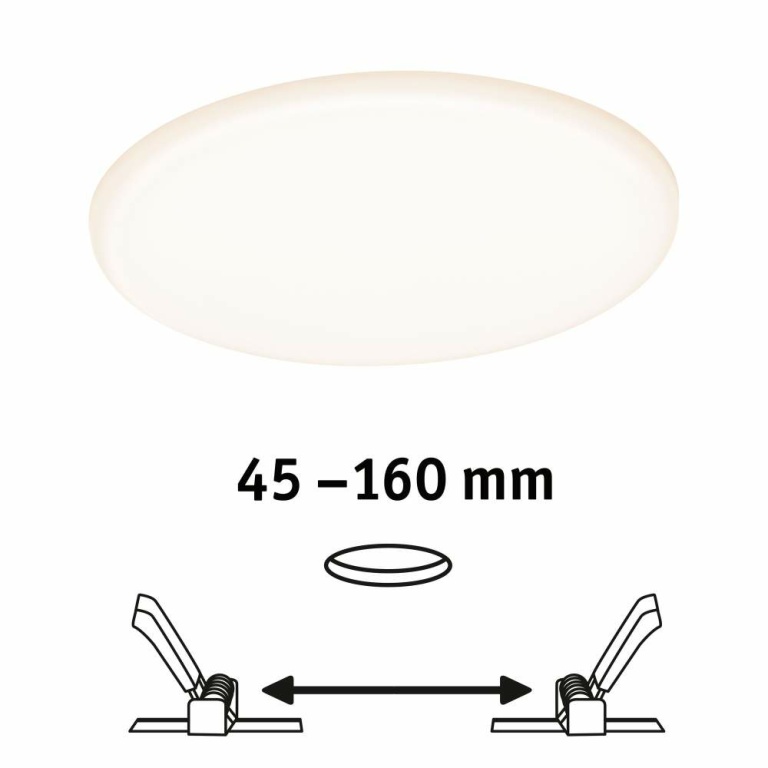 Paulmann LED Einbaupanel Veluna VariFit IP44 rund 185 17W 3.000K Satin