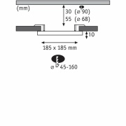 LED Einbaupanel Veluna VariFit IP44 rund 185 17W 3.000K Satin