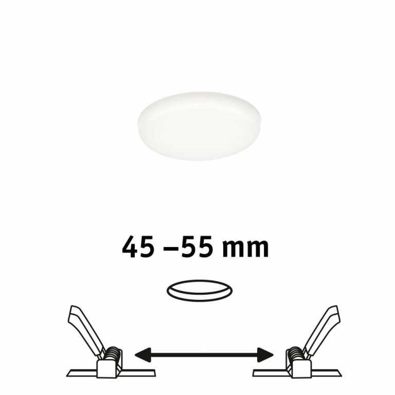 Paulmann LED Einbaupanel Veluna VariFit rund 75mm 4,5W 400lm 4000K IP44 Satin