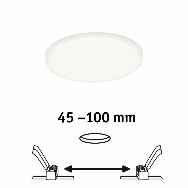 Paulmann LED Einbaupanel Veluna VariFit IP44 rund 125 8,5W 4.000K Satin