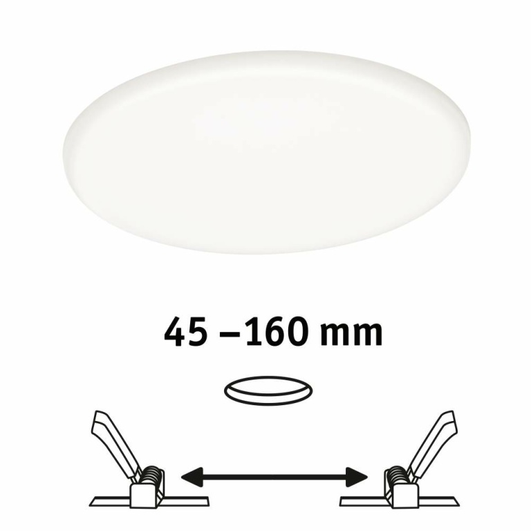 Paulmann LED Einbaupanel Veluna VariFit IP44 rund 185 17,5W 4.000K Satin