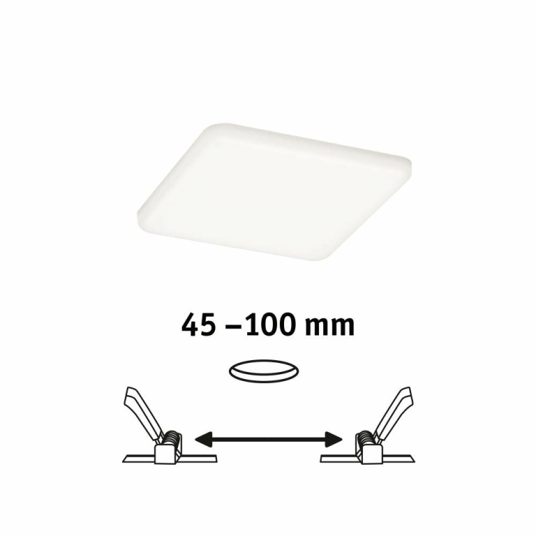 Paulmann LED Einbaupanel Veluna VariFit IP44 eckig 125x125mm 8,5W 4.000K Satin