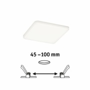 LED Einbaupanel Veluna VariFit IP44 eckig 125x125mm 8,5W 4.000K Satin