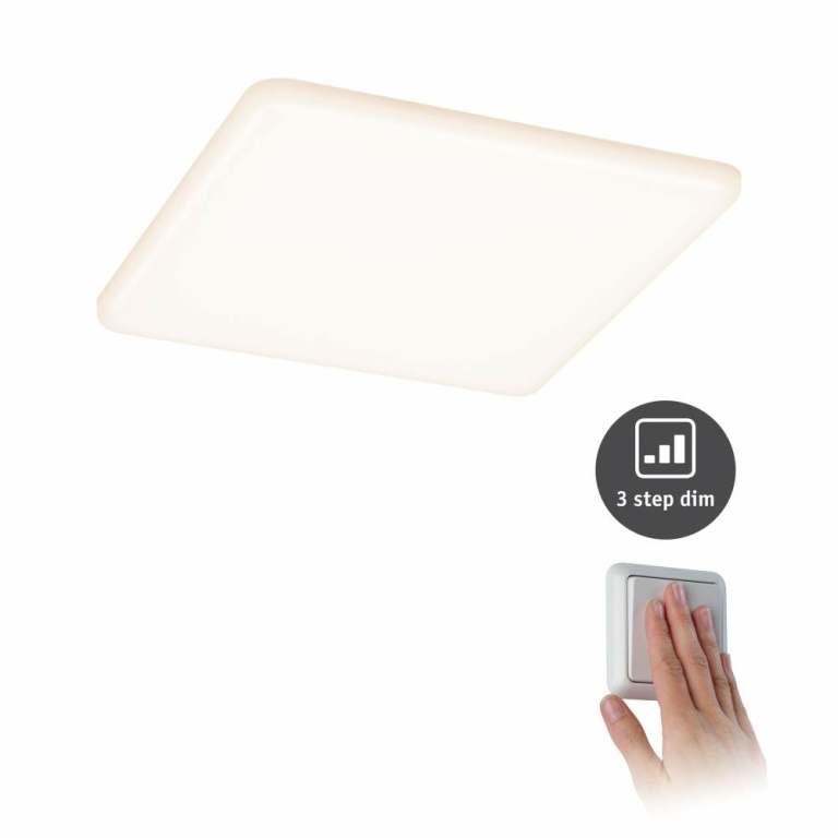 Paulmann LED Einbaupanel Veluna VariFit IP44 3-Stufen-dimmbar eckig 185x185mm 17W 3.000K Satin