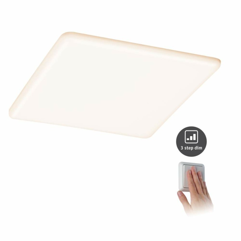 Paulmann LED Einbaupanel Veluna VariFit IP44 3-Stufen-dimmbar eckig 215x215mm 21W 3.000K Satin