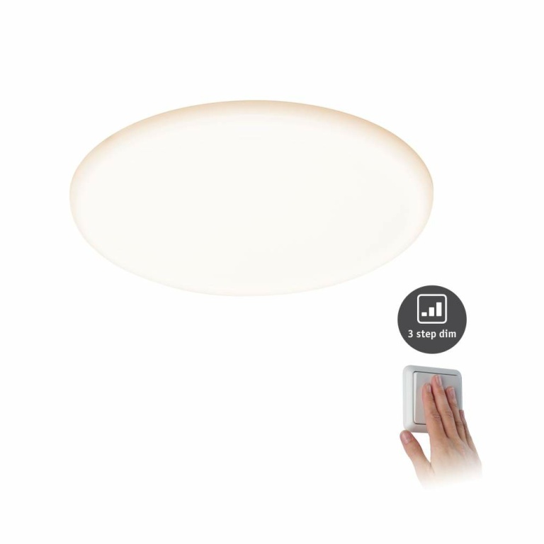 Paulmann LED Einbaupanel Veluna VariFit IP44 3-Stufen-dimmbar rund 215 21W 3.000K Satin