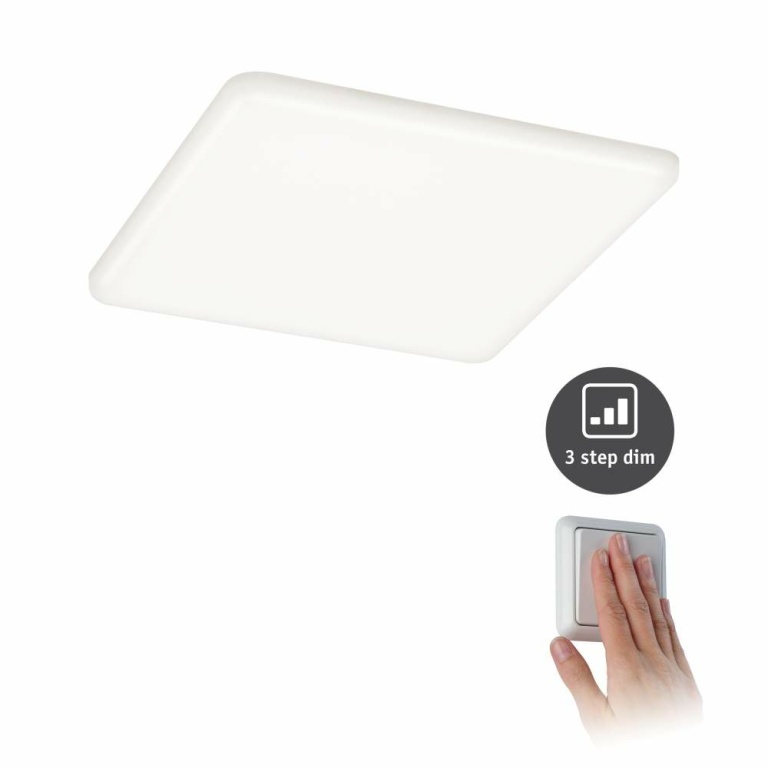 Paulmann LED Einbaupanel Veluna VariFit IP44 3-Stufen-dimmbar eckig 185x185mm 17,5W 4.000K Satin