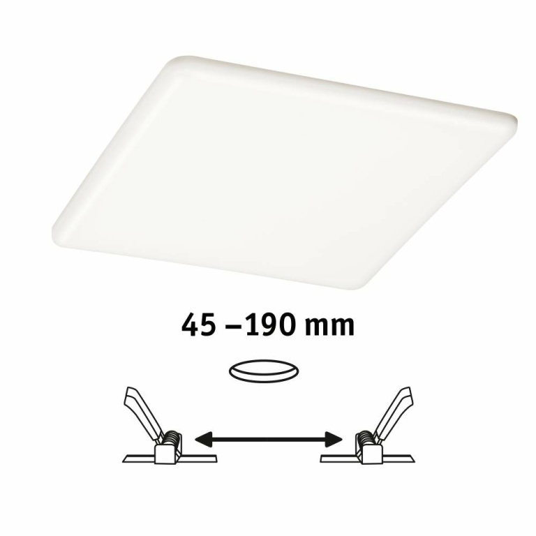 Paulmann LED Einbaupanel Veluna VariFit IP44 3-Stufen-dimmbar eckig 215x215mm 22W 4.000K Satin