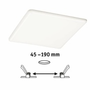 LED Einbaupanel Veluna VariFit IP44 3-Stufen-dimmbar eckig 215x215mm 22W 4.000K Satin