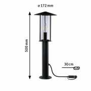 Plug & Shine LED Pollerleuchte Classic 50cm IP44 Anthrazit Einzelleuchte