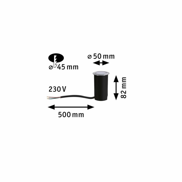 Paulmann House Bodeneinbauleuchte  IP65 3.000K 2W Edelstahl, Kunststoff 230V