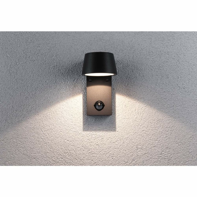 Paulmann LED Außenwandleuchte Capea Bewegungsmelder IP44 96x153mm 3000K 6W 500lm 230V Grau Aluminium