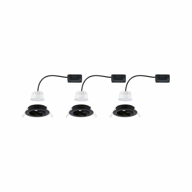 Paulmann LED Einbauleuchte Nova rund 3x6,5W Warmweiß Schwarz/Matt schwenkbar