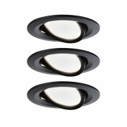 LED Einbauleuchte Nova rund 3x6,5W Warmweiß Schwarz/Matt schwenkbar