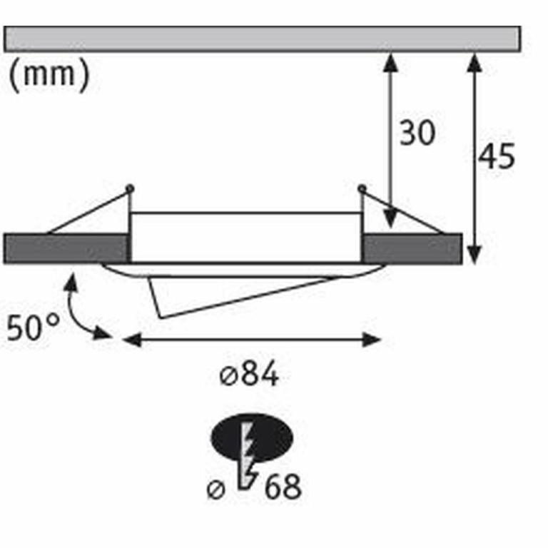 Paulmann LED Einbauleuchte Nova rund 3x6,5W Schwarz/Matt schwenkbar 3-Stufen-dimmbar Warmweiß