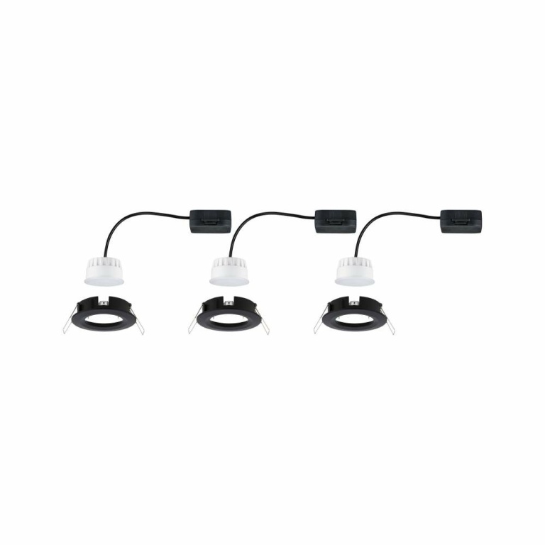 Paulmann LED Einbauleuchte Nova rund 3x6,5W Warmweiß Schwarz/Matt starr