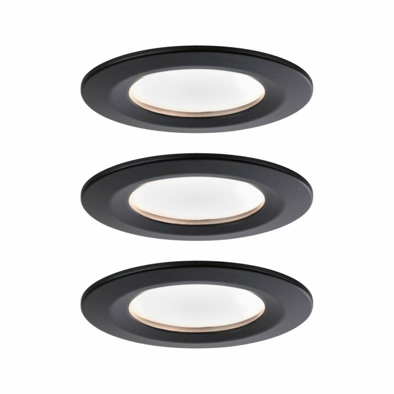 Paulmann LED Einbauleuchte Nova rund 3x6,5W Schwarz/Matt starr 3-Stufen-dimmbar