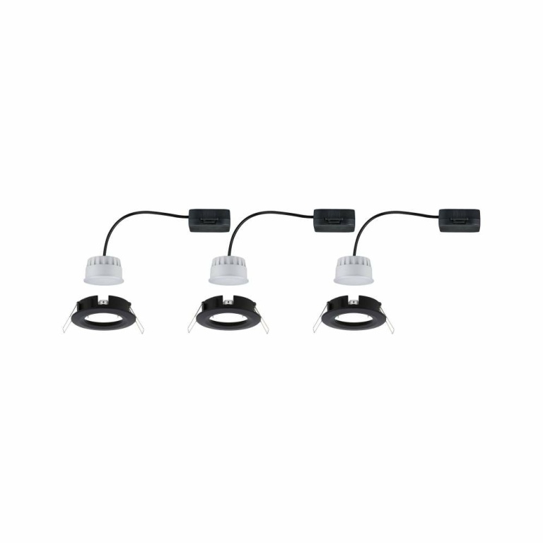 Paulmann LED Einbauleuchte Nova rund 3x6,5W Schwarz/Matt starr 3-Stufen-dimmbar