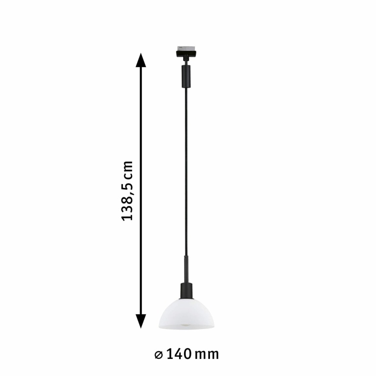 Paulmann URail Pendel Sarrasani Schwarz matt Opalglas E14 230V Pendelhöhe einstellbar