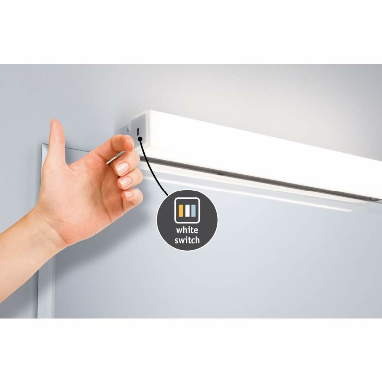 Paulmann HomeSpa LED Spiegelleuchte Luno IP44 Alu 6W WhiteSwitch 2.700K