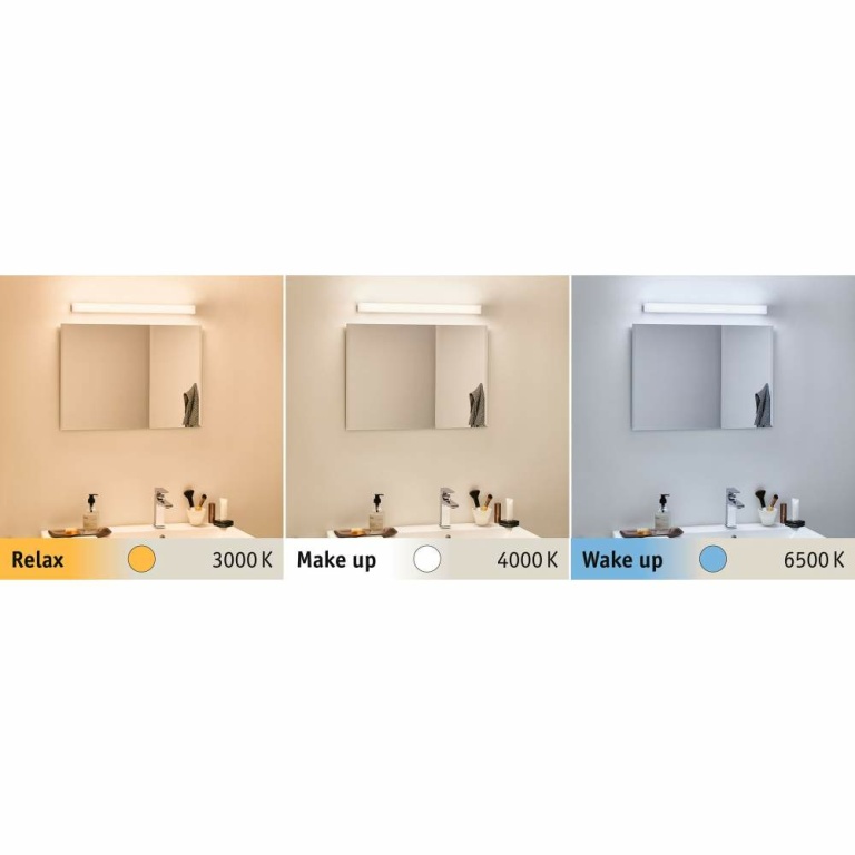 Paulmann HomeSpa LED Spiegelleuchte Luno IP44 Metall, Kunststoff 8W WhiteSwitch 2.700K