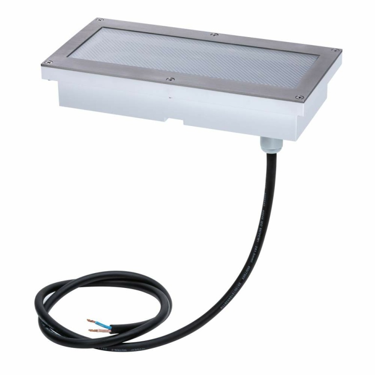 Paulmann LED Bodeneinbauleuchte Brick 20x10cm mit Bewegungsmelder & Dämmerungssensor aluminium grau rostfrei IP67 3000K 230V