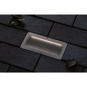 LED Bodeneinbauleuchte Brick 20x10cm mit Bewegungsmelder & Dämmerungssensor aluminium grau rostfrei IP67 3000K 230V