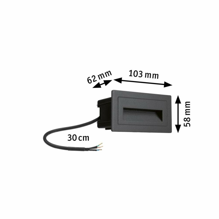 Paulmann Outdoor Wandeinbauleuchte Long LED Schwarz IP44 4W 230V Warmweiß