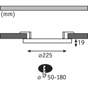 LED Einbaupanel Cover-it rund 225mm, 16,5W 4000K Weiß matt