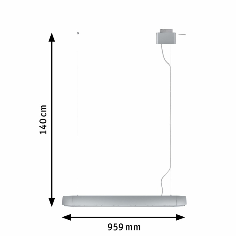 Paulmann URail Langpendel Barre Chrom matt 6x10W GU10 230V Pendellänge einstellbar