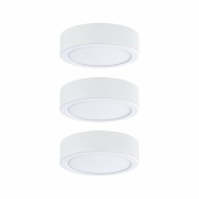 Möbel LED Schrankleuchte Pukk Weiß rund Warmweiß 3er-Set inkl. Trafo 230V