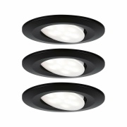 Einbauleuchte LED Calla IP65 rund 4.000K 3x6,5W Schwarz matt schwenkbar