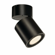 SUPROS CL Indoor LED Deckenaufbauleuchte, rund, schwarz, 3000K, 60° Reflektor, CRI90, 3380lm