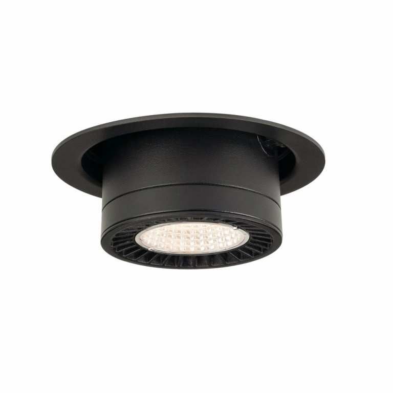 SLV SUPROS MOVE Indoor LED Deckeneinbauleuchte schwarz rund 3000K 60° CRI90 2600lm