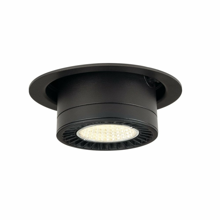 SLV SUPROS MOVE Indoor LED Deckeneinbauleuchte schwarz rund 4000K 60° CRI90 3520lm