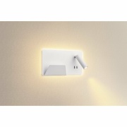 SOMNILA SPOT Indoor LED Wandaufbauleuchte 3000K weiß Version links inkl. USB Anschluss