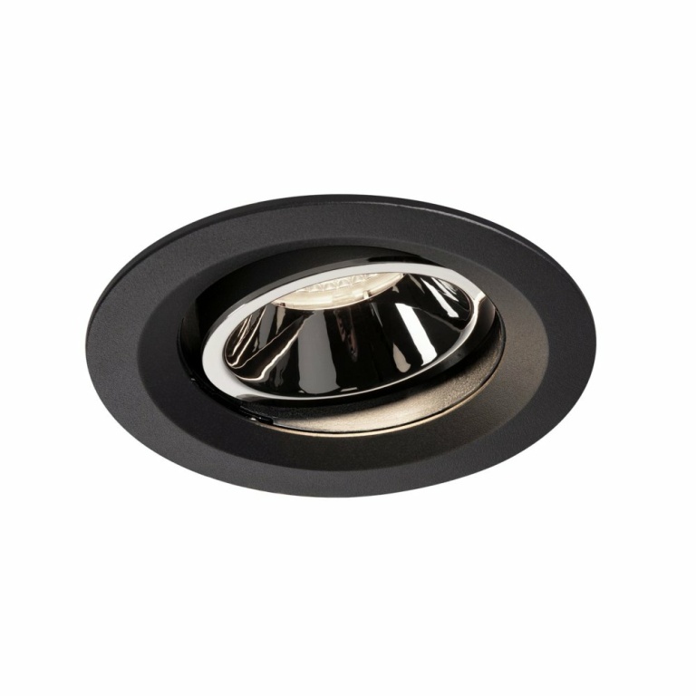 SLV NUMINOS DL M, Indoor LED Deckeneinbauleuchte schwarz/chrom 4000K 20° kardanisch dreh- und schwenkbar