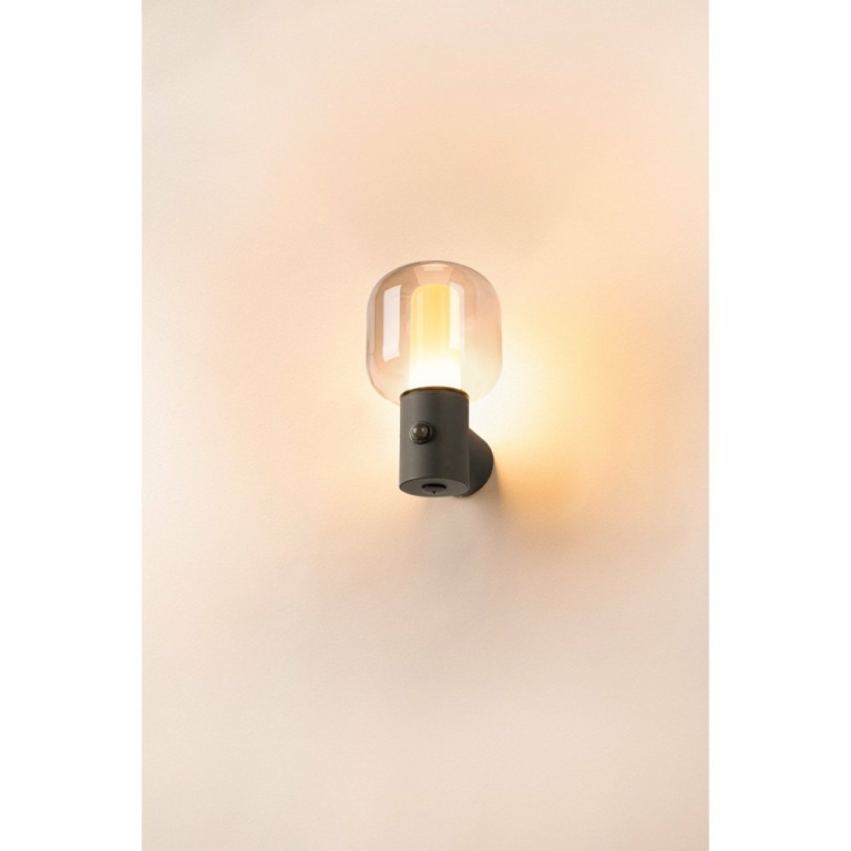 SLV OVALISK WL Sensor, Outdoor LED Wandaufbauleuchte anthrazit CCT switch 3000/4000K