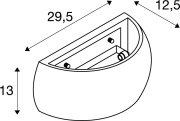 PLASTRA WL CURVED CUTRAIN, Indoor WandaufbauleuchteQT-DE12 weiß