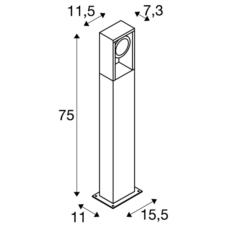 SLV ESKINA FRAME 75 FL, Outdoor LED Stehleuchte single anthrazit CCT switch 3000/4000K