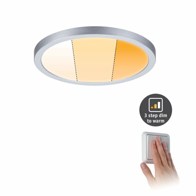 Paulmann LED Einbaupanel Areo VariFit IP44 rund 175mm 13W Chrom matt WarmDim-Stepschaltung