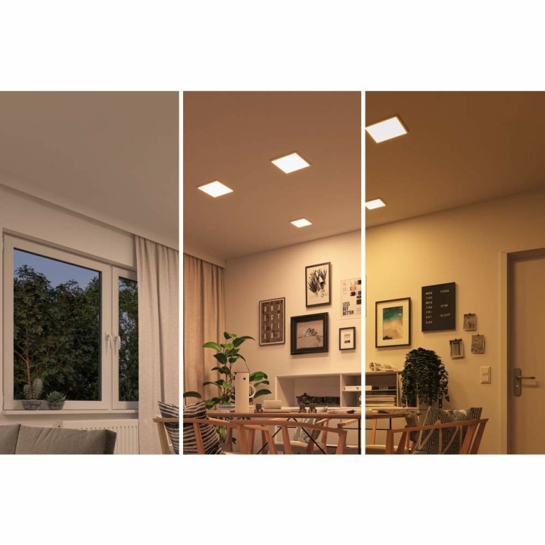 Paulmann LED Einbaupanel Areo VariFit IP44 eckig 175x175mm 13W Weiß matt WarmDim-Stepschaltung